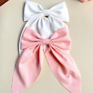 Charming Pink and White Hair Bows